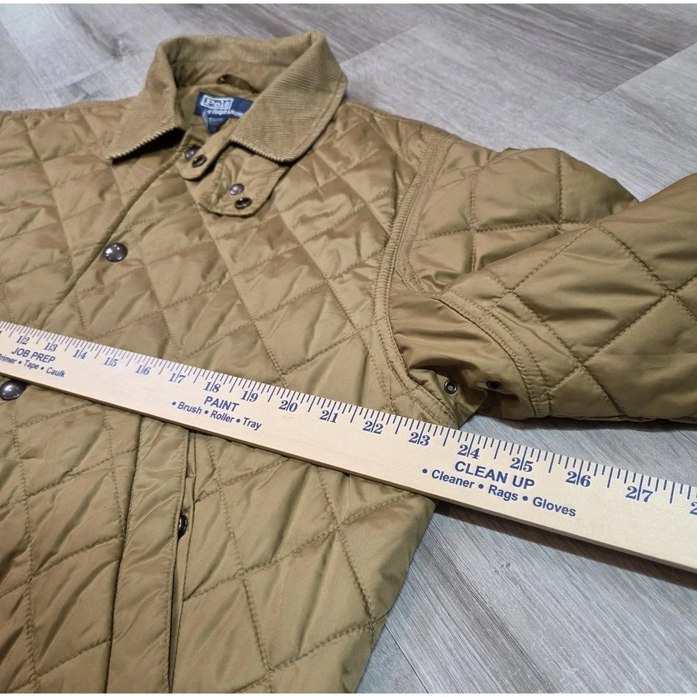 Vintage Polo Ralph Lauren Jacket Mens Medium‎ Diamond Quilted Utility Barn Snap